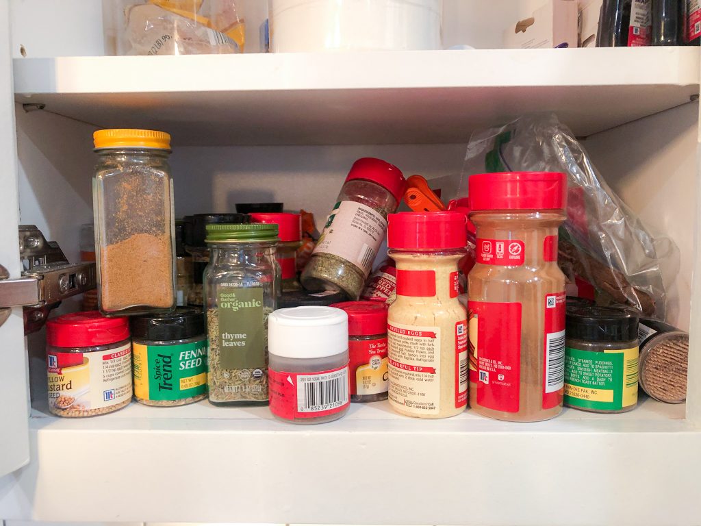 Messy spice cabinet