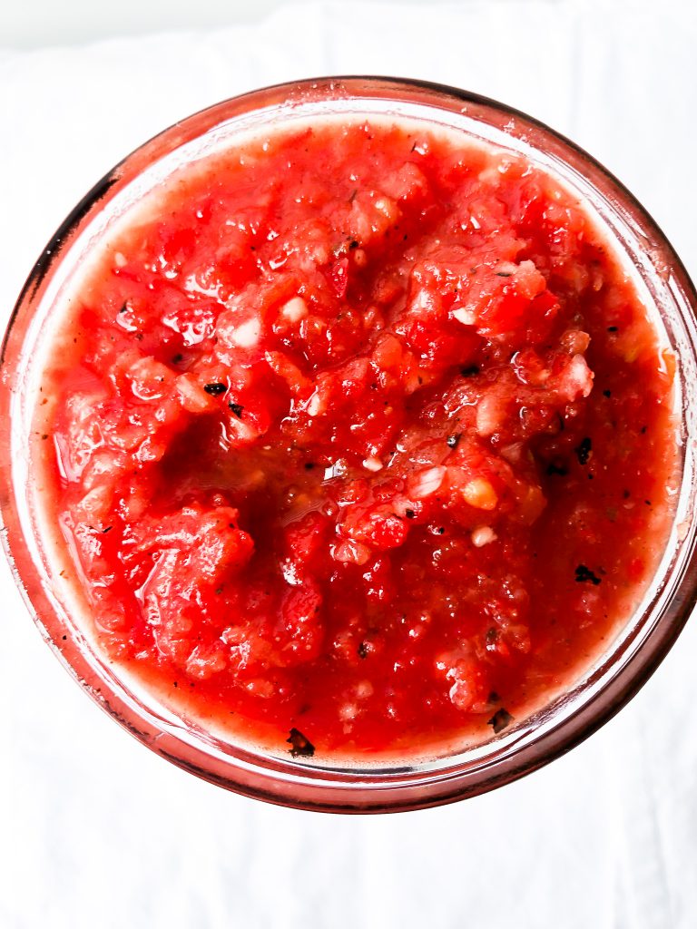 homemade restaurant style salsa in a jar